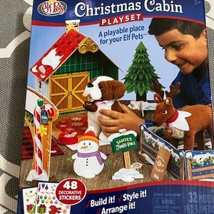 Elf Pets- Christmas Cabin Playset